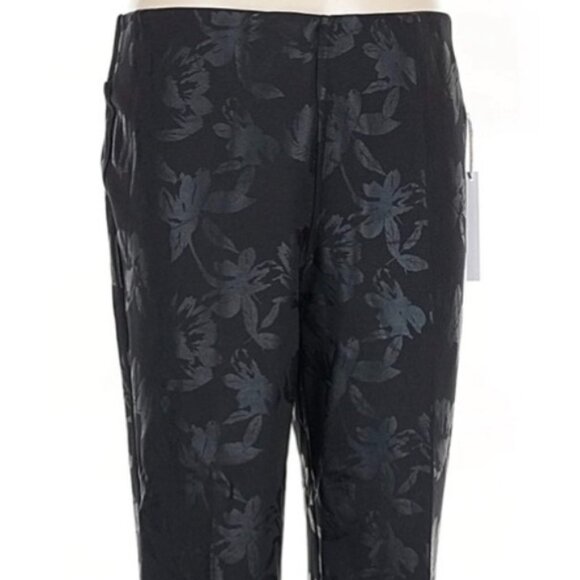 Soft Surroundings 2X Black Burnt Velvet Floral Skinny Pant - Picture 1 of 3